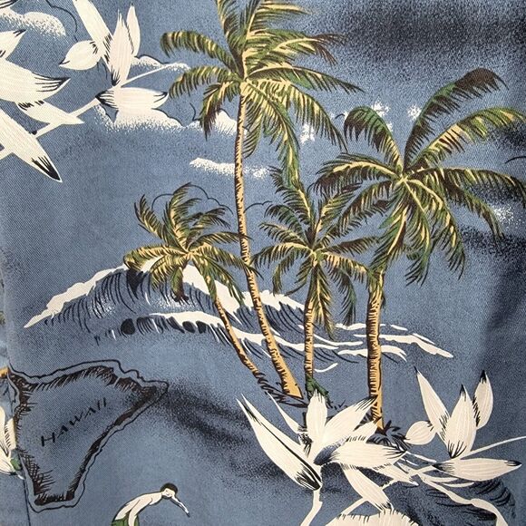 High Surf Hawaiian Shirt Size Medium Coconut Shell Buttons Palm Tree Islands - Picture 8 of 9